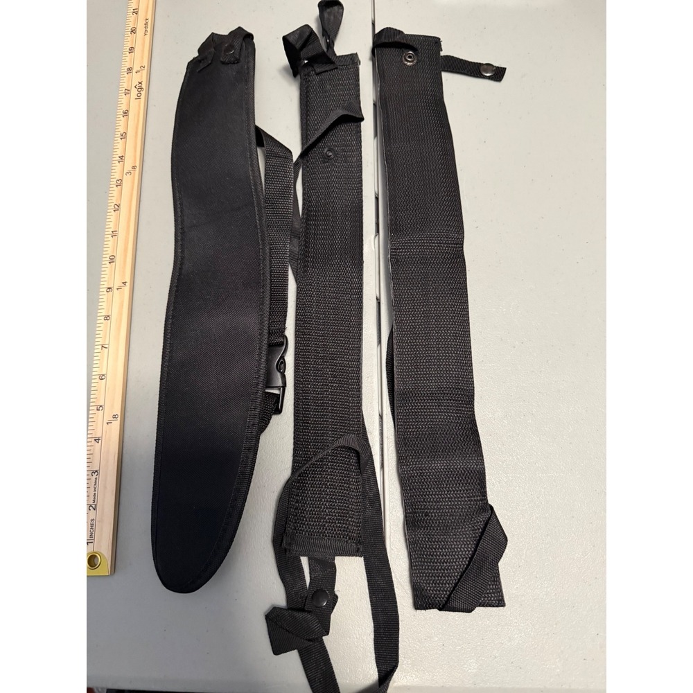 Black Nylon Tactical Blade Sheath Set 3 Piece Webbing Straps Snap Closure